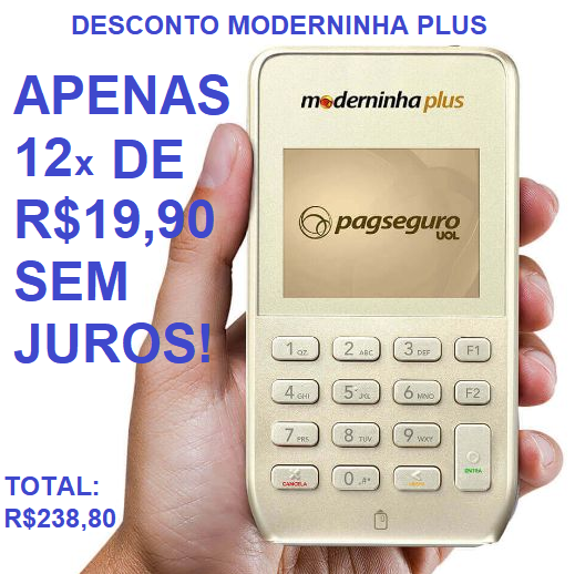 Pagseguro Desconto Moderninha Plus Por Apenas R23880 Ou 12x De R1990 Atutoriais 2829